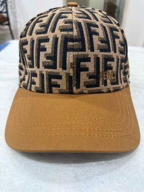 Fendi FF Monogram Baseball Cap — Brown & Black